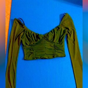 Ruched Crop Bustier Top